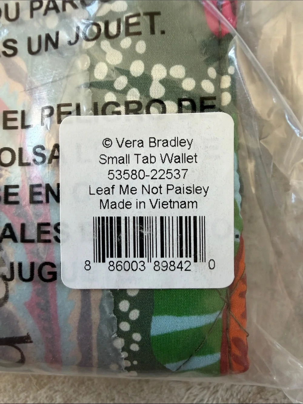 Vera Bradley Green Multicolor Floral Quilted Snap Wallet